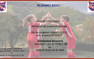 RECHERCHES JOUEURS-JOUEUSES U12-U13