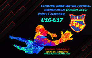 RECHERCHE GARDIEN DE BUT - U16-U17