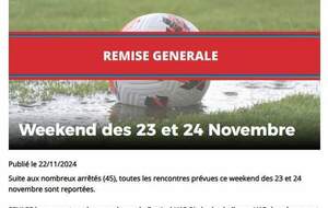 MATCHS ANNULES WE DU 23.11 AU 24.11