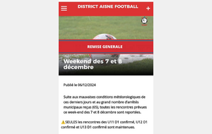 MATCHS ANNULES WE DU 07.12 AU 08.12