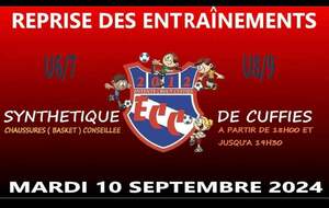 REPRISE ENTRAINEMENT U6-U7/U8-U9 - SAISON 24/25