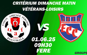 MATCH VÉTÉRANS-LOISIRS - CDM - EXT - FERE EN TARDENOIS UA VS ECC.VL